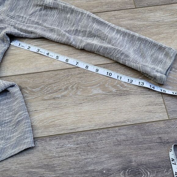 J. Jill heathered gray open cardigan vertical ribbed med petite - Picture 6 of 8